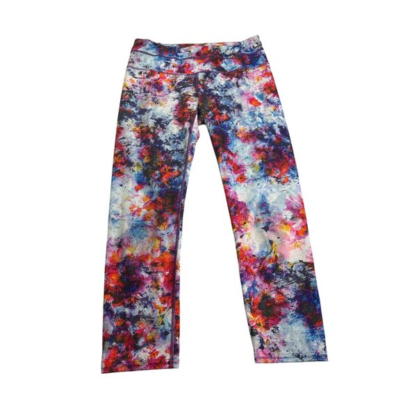 Athleta Hypersonic Sonar Cropped Leggings Size S Abstract Colorful - Picture 1 of 8